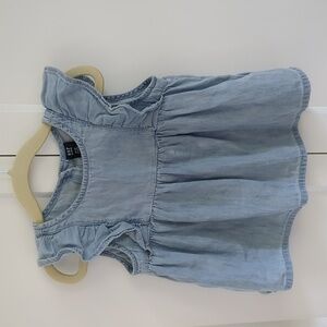 Chambray Ruffle Top